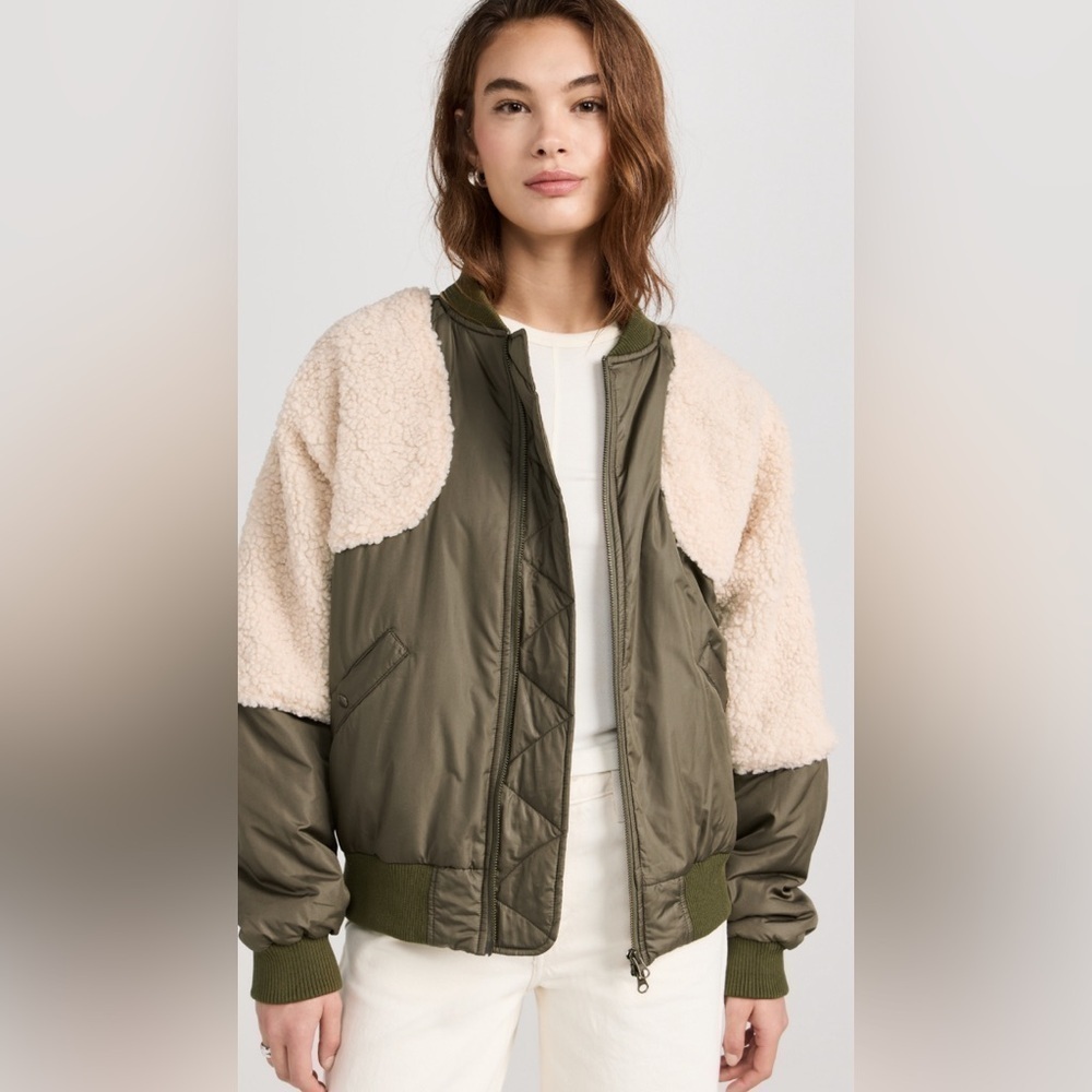 NSF Fredis oversized khaki cream bomber